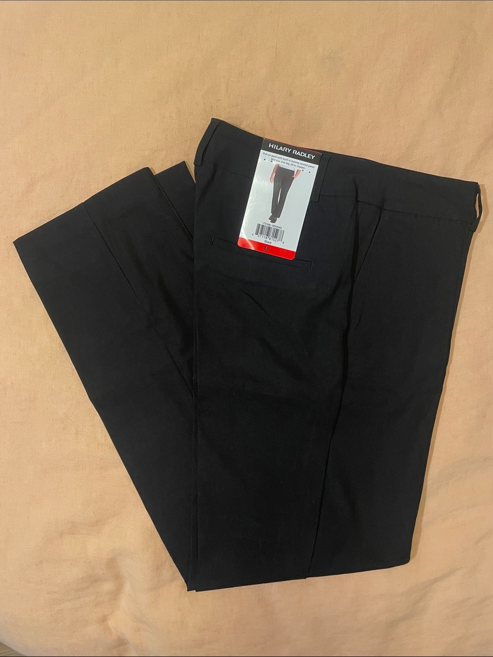 NWT Hilary Radley Black Straight-Leg Dress Pants Size M
